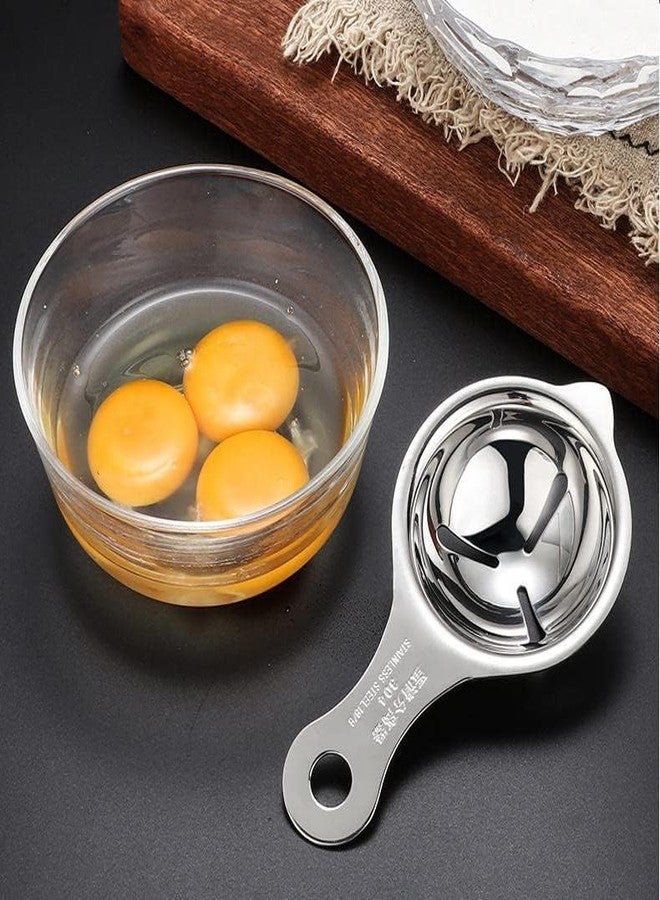 RADHEHUL 1Pcs 304 Stainless Steel Egg Yolk Separator, Egg Divider Dishwasher Safe, Professional Tool for Baking Cake, Egg Custards, Mayonnaise and More (1 PCS, Silver) - Image 2